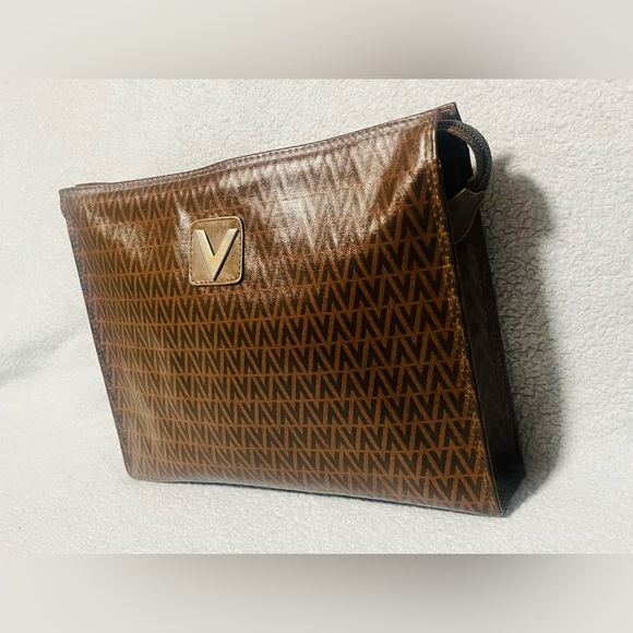 Mario Valentino Monogram Brown Clutch - Picture 13 of 14